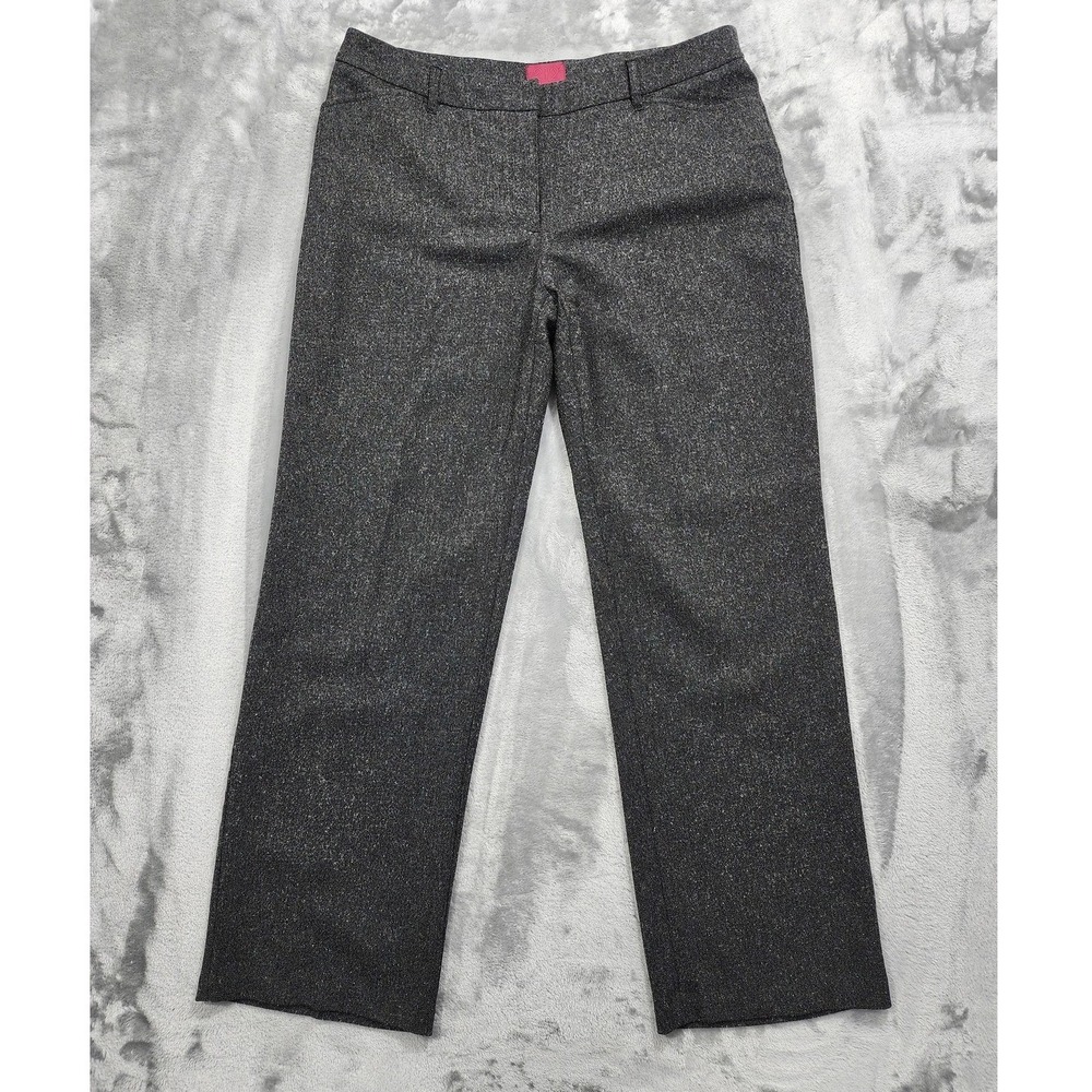 212 Collection Pants Womens 14P PETITE Gray Speckled Tweed Natural Fit Stretch